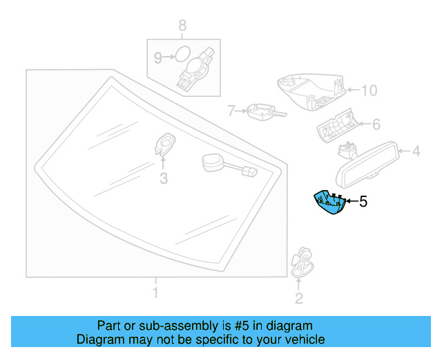 Mirror Inside Cap 7P6-858-547-B-9B9 - View 12