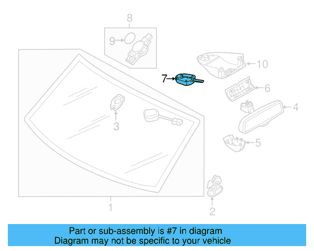 Mirror Inside Cap 7P6-858-547-B-9B9 - View 13