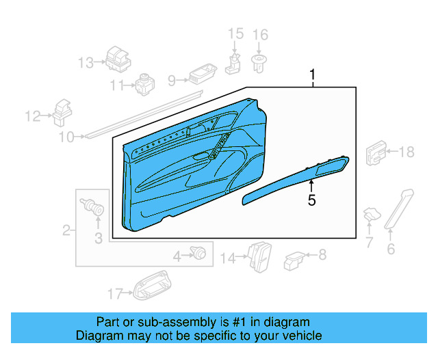 Door Trim Panel 5GM-867-011-AA-AXY