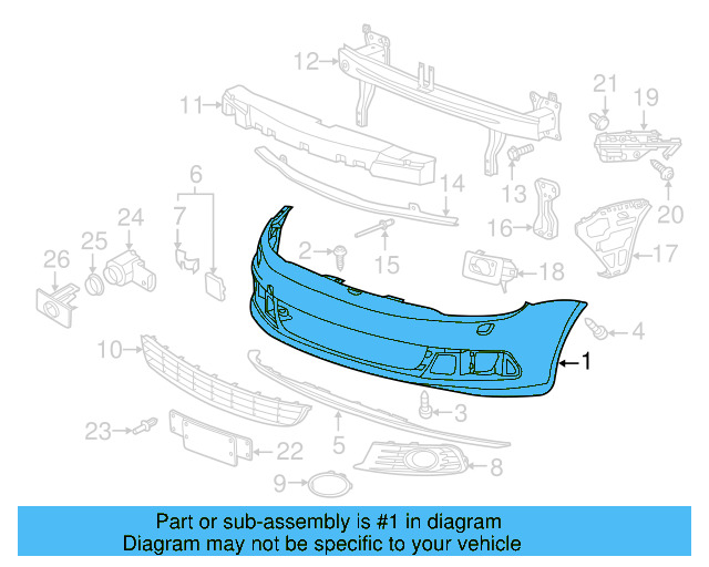 Bumper Cover (Unpainted) 1q0807217hgru - View 3