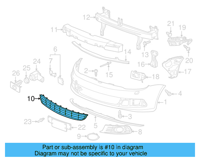 Lower Grille 1Q0-853-671-D-RYP - View 4