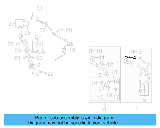 Radiator Coolant Hose Seal 4E0-121-666 - View 15