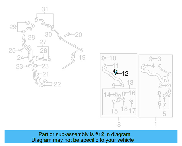 Radiator Coolant Hose Hold Down N-107-377-01 - View 12