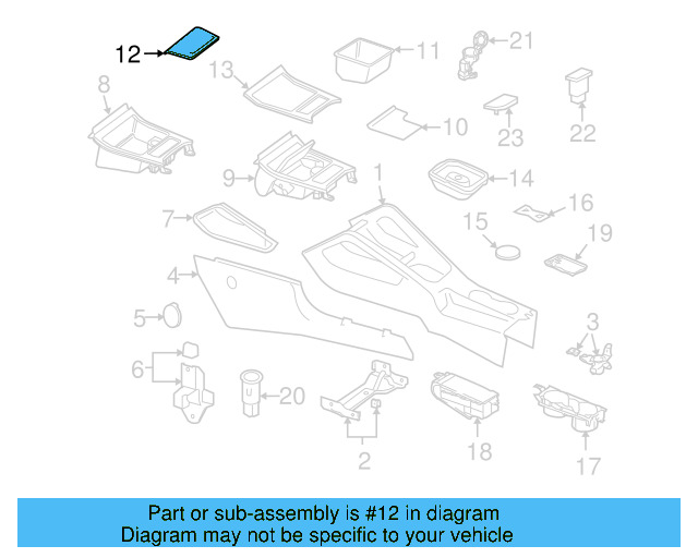 Storage Box Door 1K0-857-351-B-8B4 - View 2