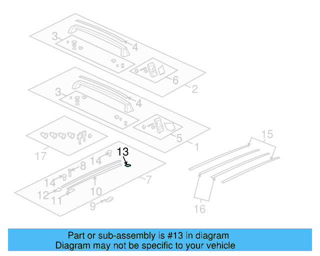 Roof Luggage Carrier Side Rail Cap 7L0-860-187-E-8Z8 - View 5