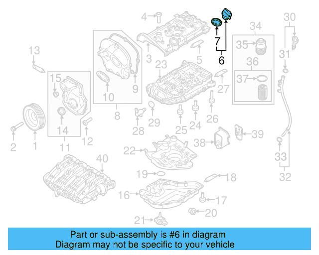 Engine Oil Filler Cap 06K-103-485-A