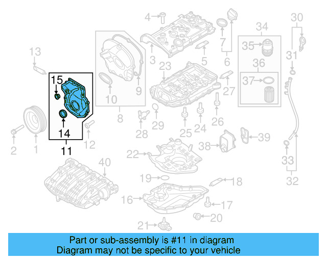 Engine Timing Cover 06K-109-210-AJ - View 3