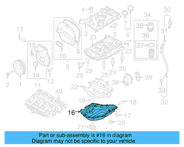 Engine Oil Pan 06J-103-600-AM - View 7