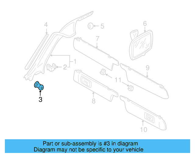 Windshield Pillar Trim Bushing 701-868-269 - View 3