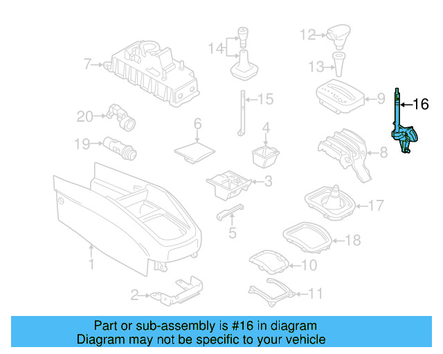 Shift Housing 1J0-711-061-C - View 12