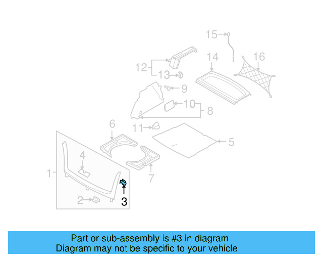 Rear Trim Panel Retainer 7M3-827-649 - View 10