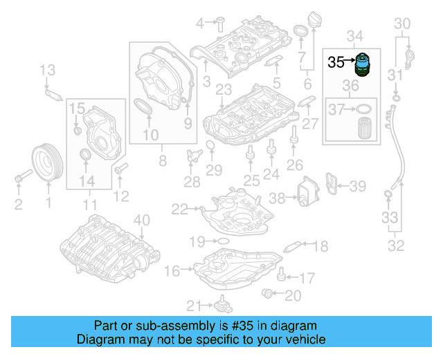 Engine Oil Filter Housing 06L-115-408-D - View 13