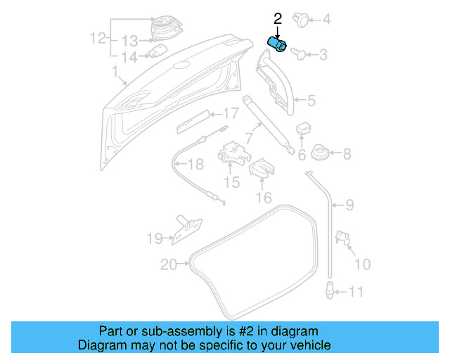 Trunk Lid Stop 3C5-827-373-A - View 9