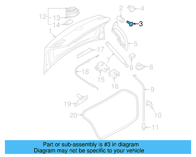 Trunk Lid Stop 3C5-827-373-A - View 3