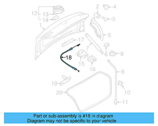 Release Cable 3C5-827-531-D - View 3