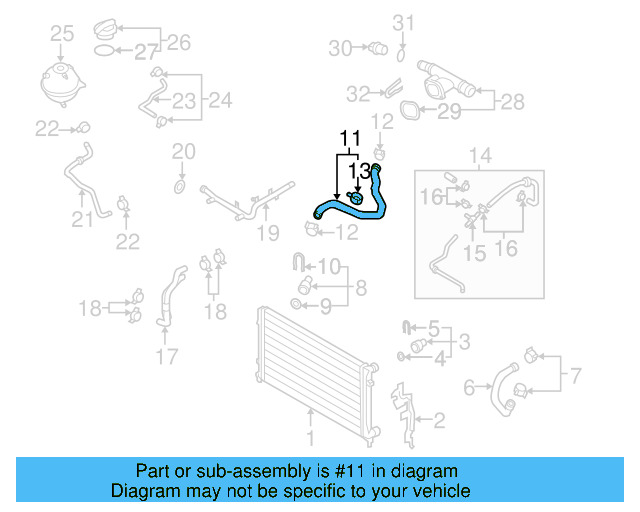 Overflow Hose 3C0-121-447-L - View 7