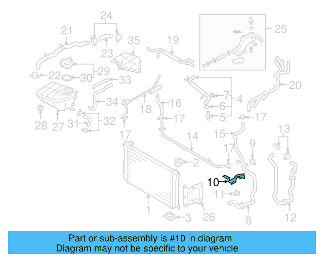 Lower Hose Bracket 3D0-121-079-A - View 3