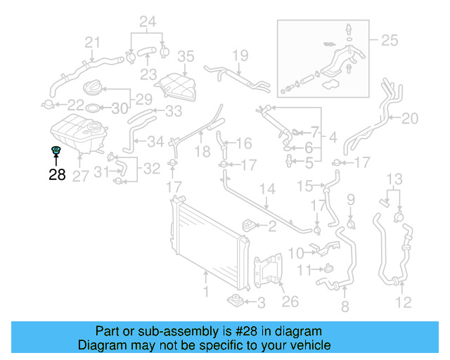 Reservoir Grommet 3D0-819-345-B - View 3