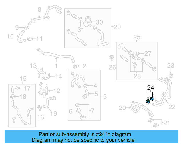 Water Hose 7P0-122-101-E - View 5
