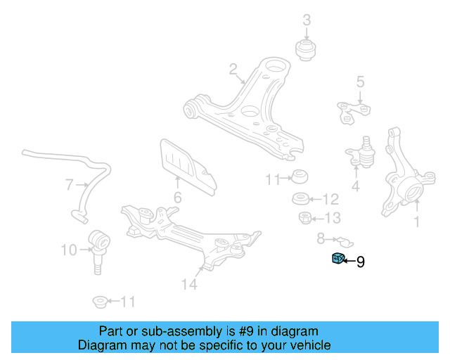 Engine Cradle 1H0-199-315-AA - View 4