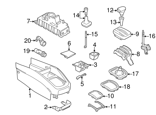 Gear Shift Assembly 1J0-713-123-A