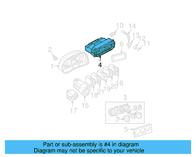 Dash Control Unit 3B1-907-044-J - View 6