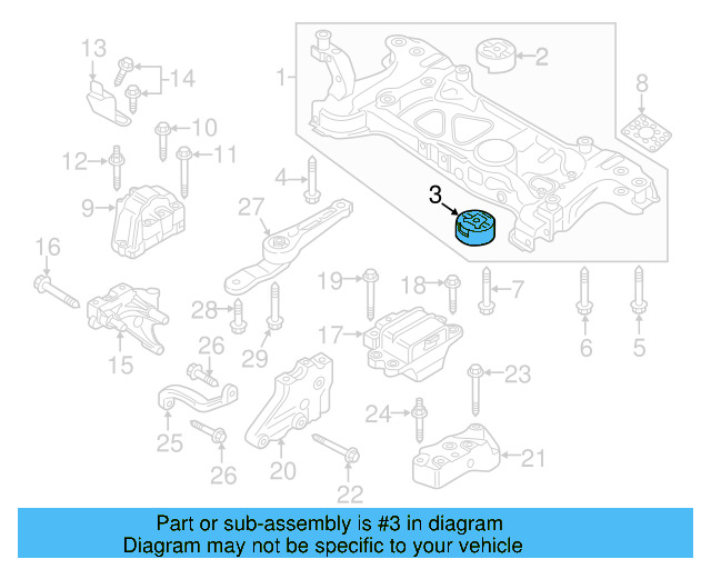 Engine Cradle Lower Insulator 1K0-199-867-R - View 3