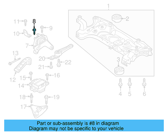 Engine Cradle Mount Bolt N-105-580-02 - View 10