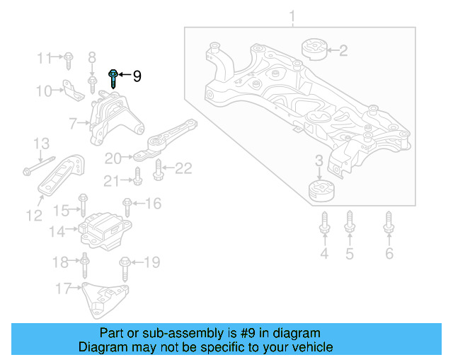 Engine Cradle Mount Bolt N-105-580-02 - View 50