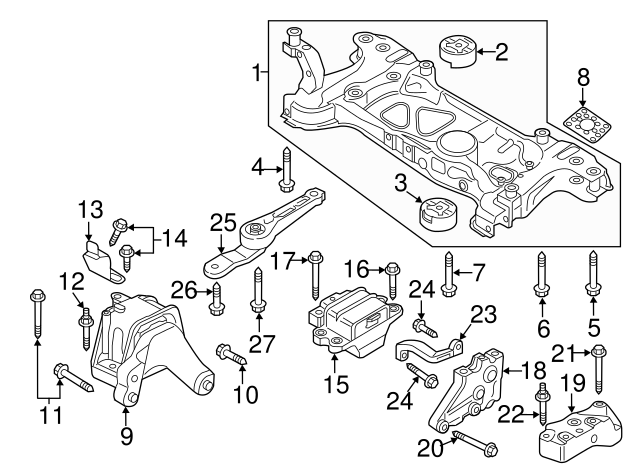 Engine Cradle Mount Bolt N-105-580-02 - View 14