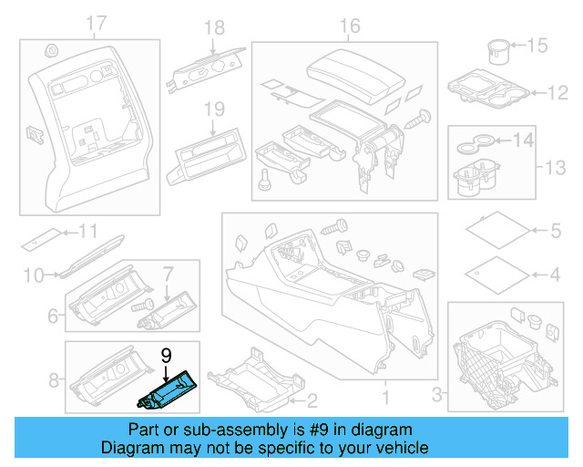 Storage Compartment 7P1-863-071-H-9B9 - View 14