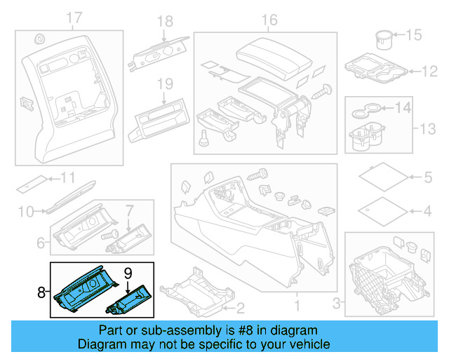 Storage Compartment 7P1-863-071-H-9B9 - View 13