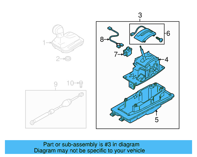Gear Shift Assembly 7P1-713-105 - View 3