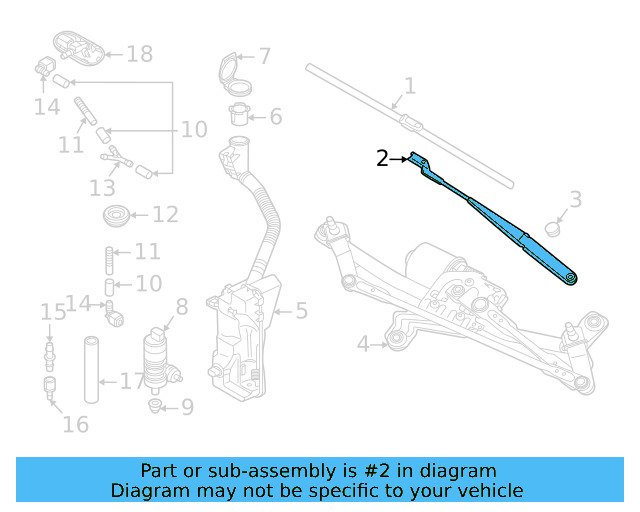 Windshield Wiper Arm 11B-955-409-03C