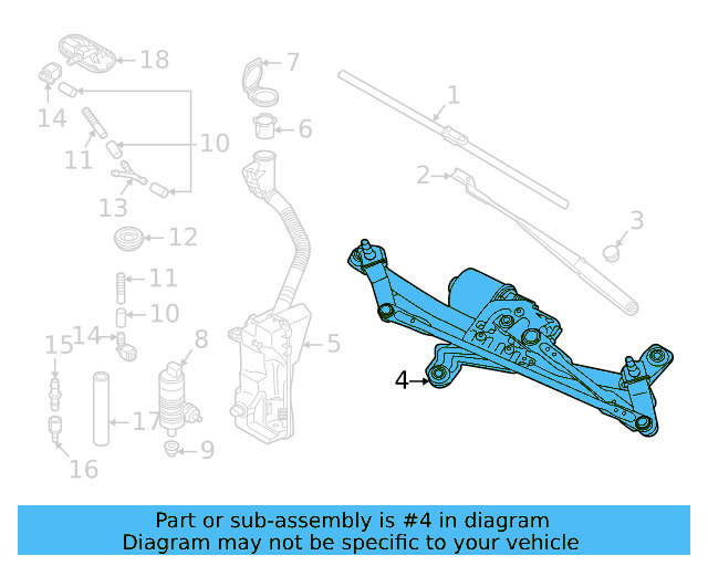 Windshield Wiper Motor 11B-955-023-A - View 3