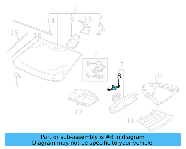 Mirror Inside Retainer Spring 8S0-857-945 - View 34