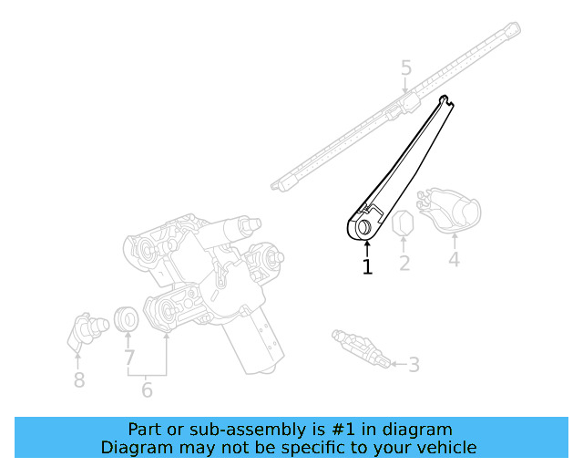 Wiper Arm 11A-955-707-A-9B9 - View 3