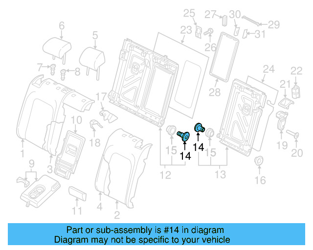 Seat Back Frame Bushing 5QM-885-166 - View 4