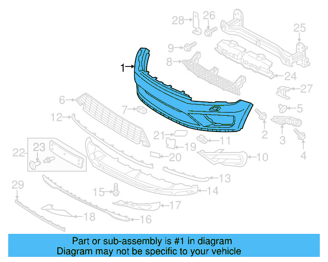 Bumper Cover (Unpainted) 7p6807221dgru - View 3