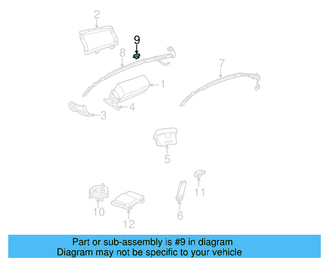 Head Air Bag Guide 3B9-880-756 - View 2