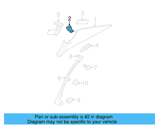 Upper Quarter Trim Clip 3C5-867-200 - View 17