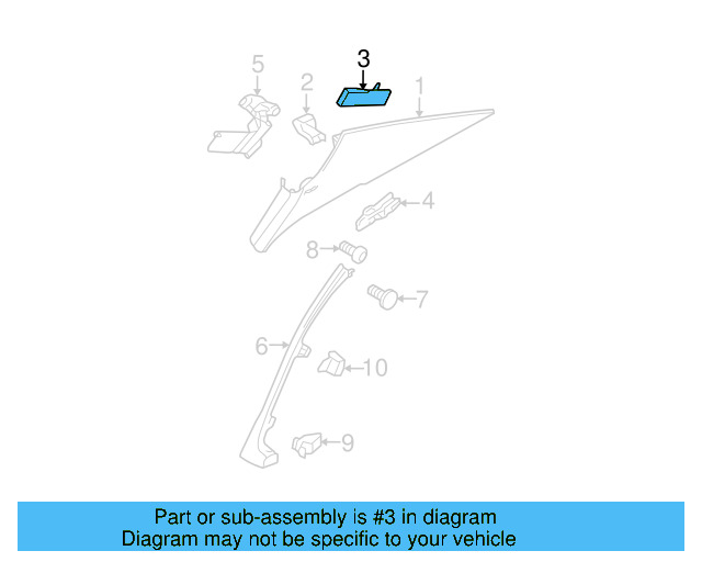 Upper Quarter Trim Clip 3C5-867-200 - View 14