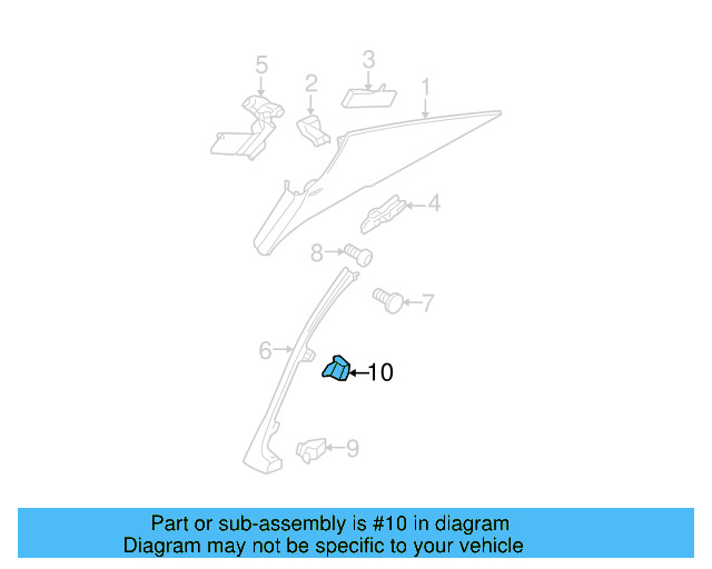 Lower Quarter Trim Upper Retainer 3B0-867-200 - View 32