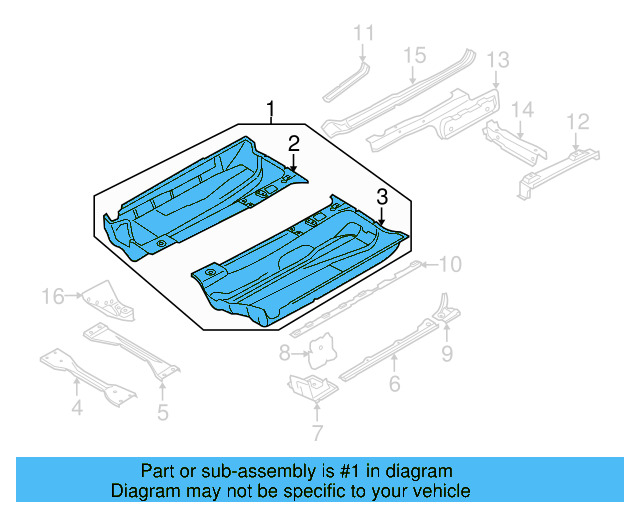 Floor Pan Assembly 1K0-803-073-A - View 3