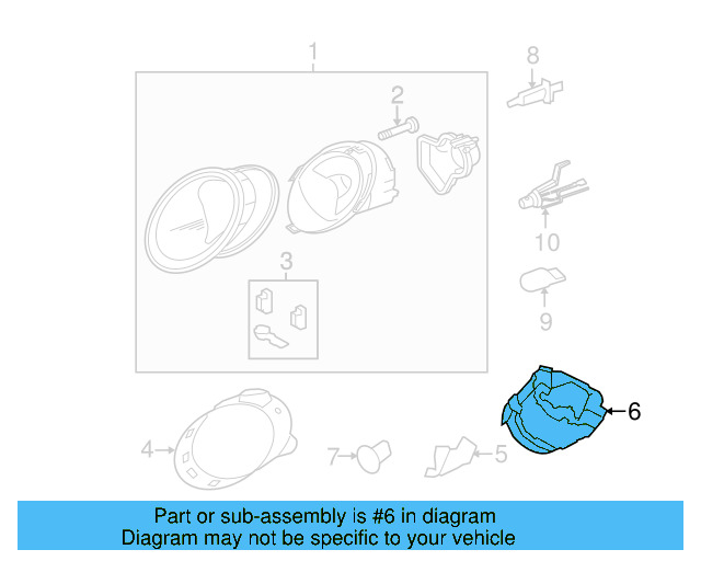 Headlamp Housing 1C0-941-053 - View 6