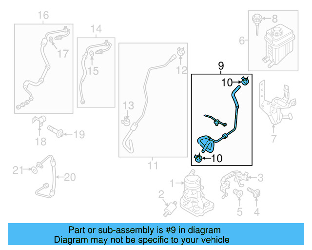 Power Steering Return Hose 7P0-422-881-B - View 3
