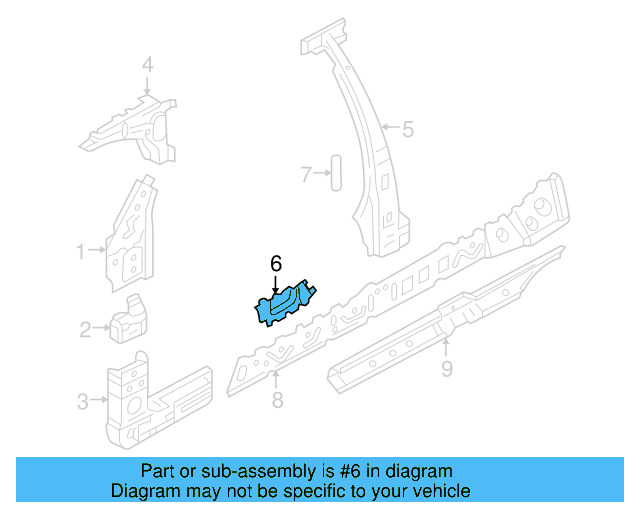 Hinge Pillar Upper Reinforced 3B0-809-621-A - View 16