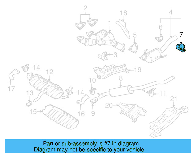 Exhaust System Hanger Bracket 7L0-253-144-B - View 6