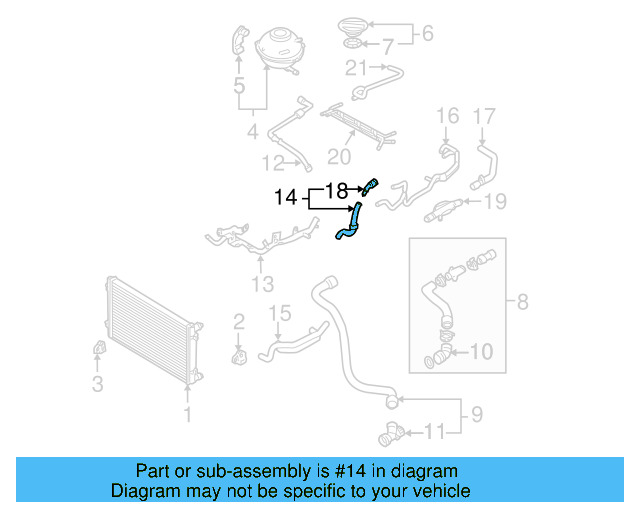 Hose 1J0-122-073-A - View 10
