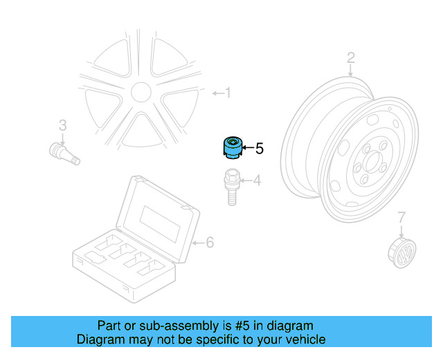 Wheel Bolt Cover 3C0-601-173-9B9 - View 12